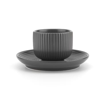 Duga espresso cup with saucer 4-pack - White. sandgrey. antracit. black - Vargen & Thor