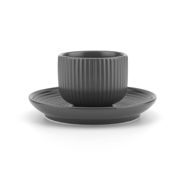 Duga espresso cup with saucer 4-pack, White. sandgrey. antracit. black Vargen & Thor