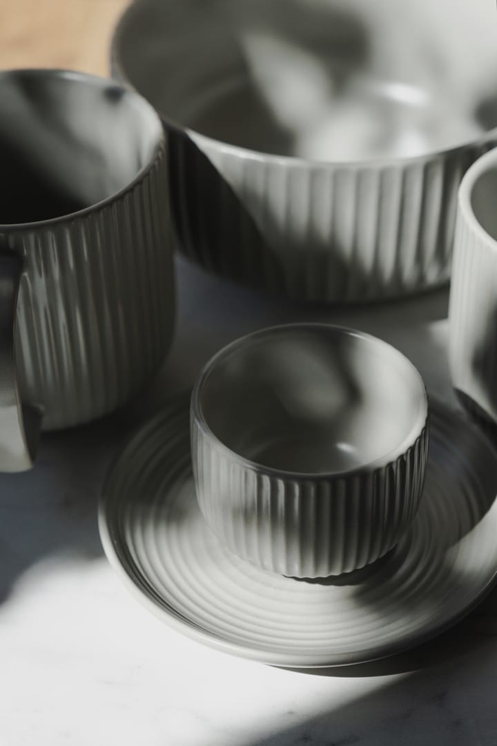 Duga espresso cup with saucer 4-pack, White. sandgrey. antracit. black Vargen & Thor