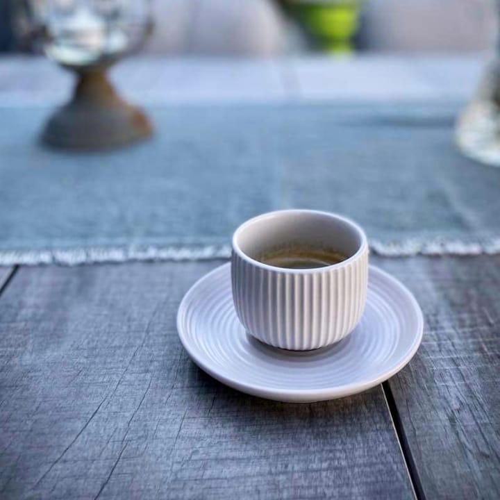 Duga espresso cup with saucer 4-pack, White. sandgrey. antracit. black Vargen & Thor