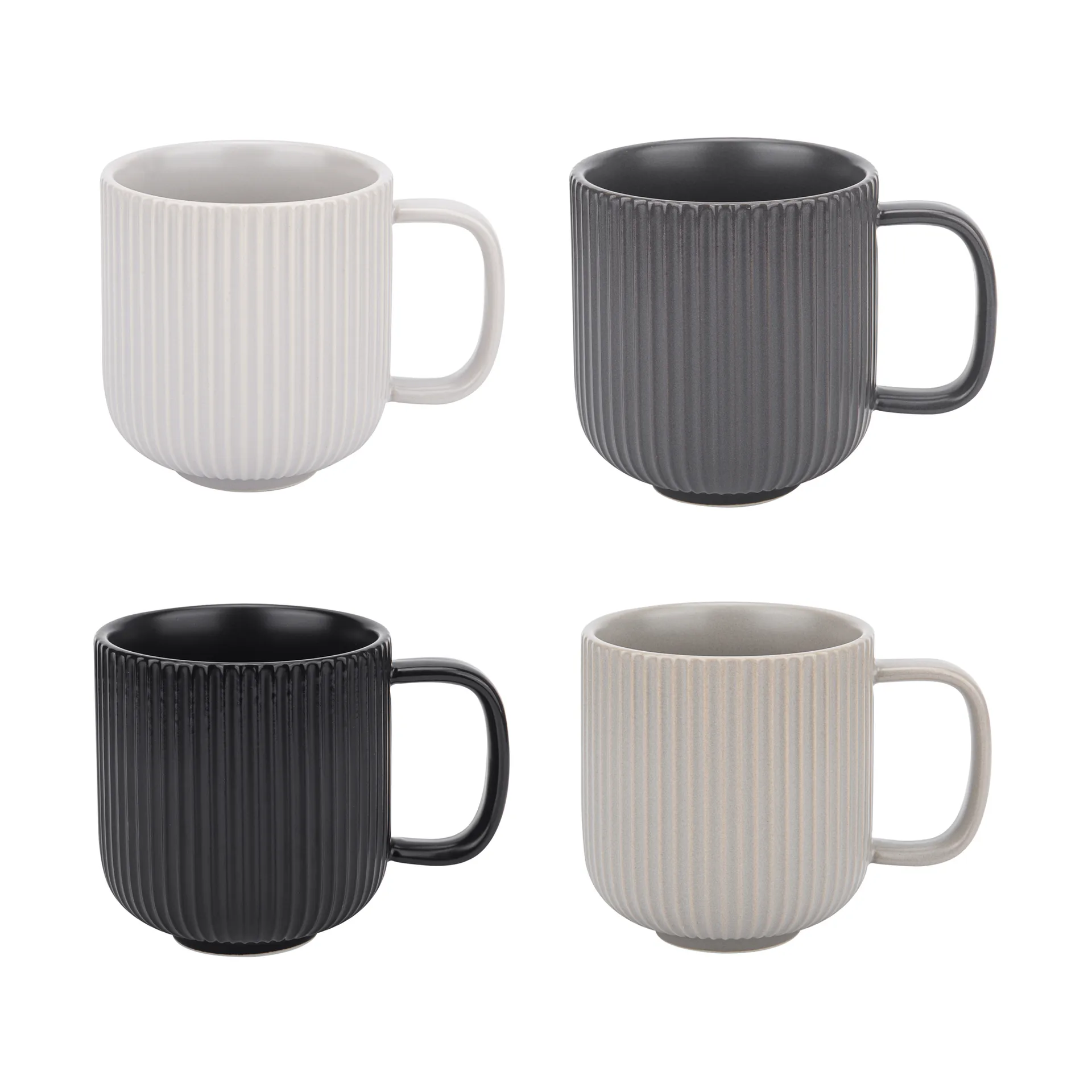 Duga XL mug 35 cl 4-pack, White. sandgrey. antracit. black Vargen & Thor