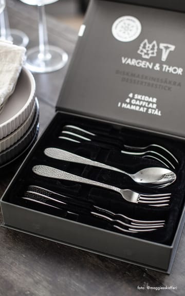 Frost dessert/starter cutlery 8 pieces - Onyx - Vargen & Thor