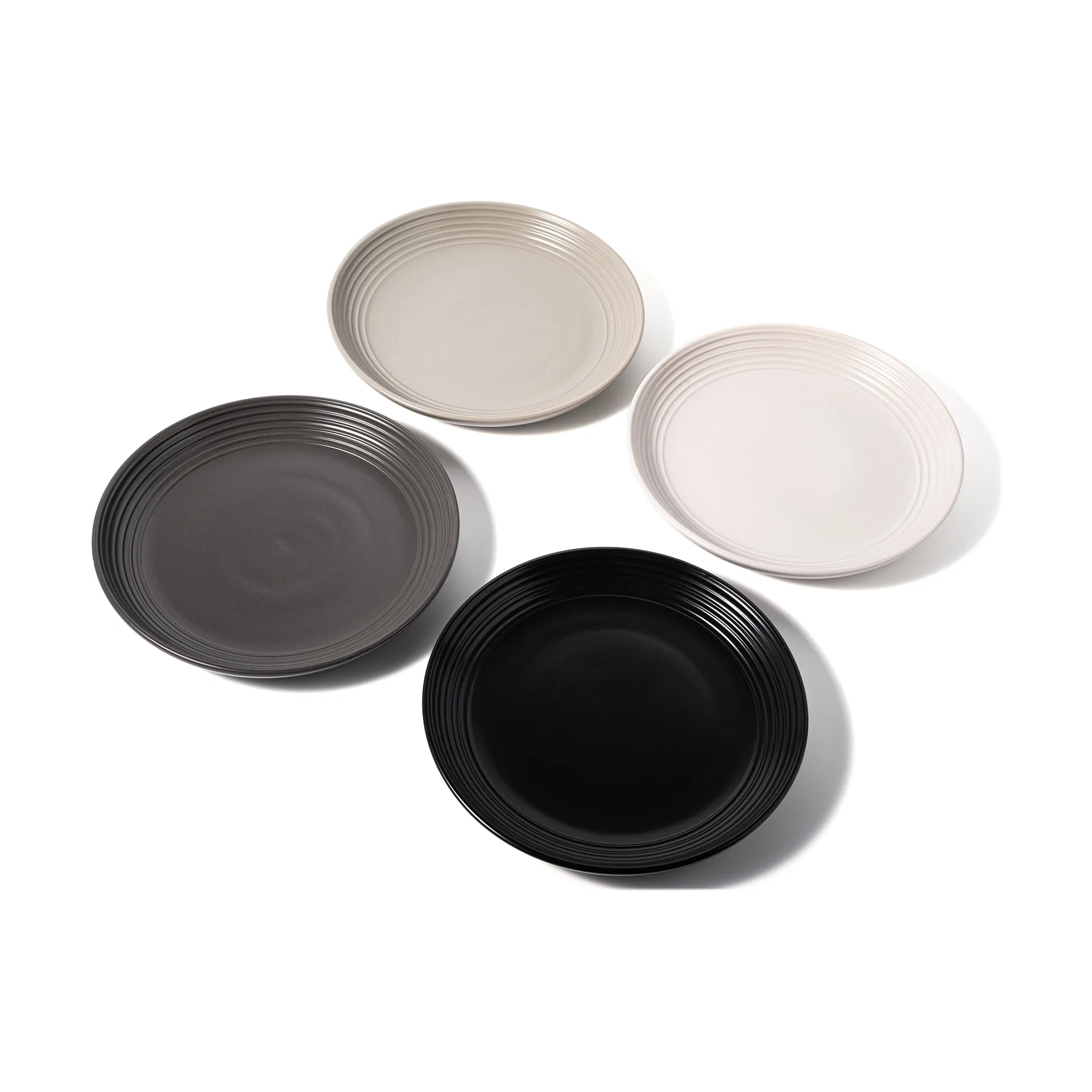 Gastro plate Ø25 cm 4-pack, White. sandgrey. antracit. black Vargen & Thor