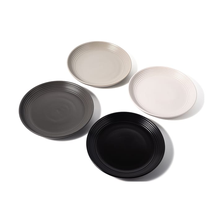 Gastro plate Ø25 cm 4-pack - White. sandgrey. antracit. black - Vargen & Thor