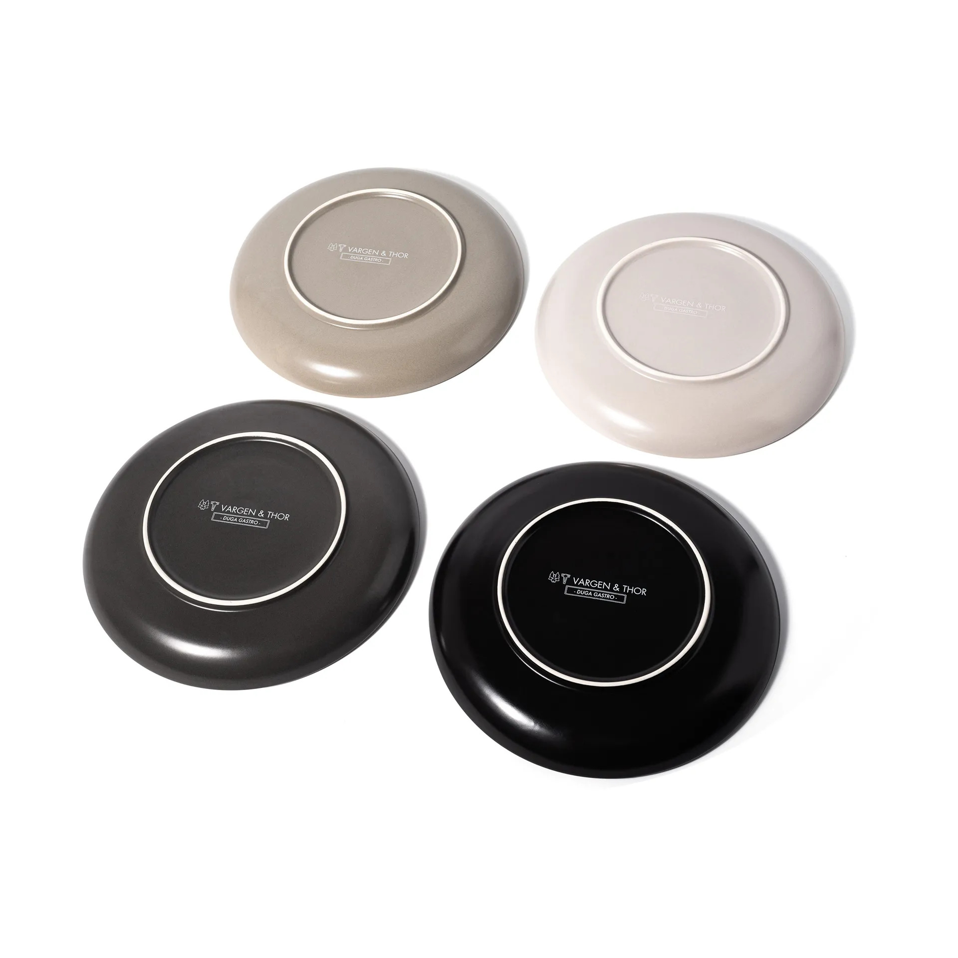 Gastro plate Ø25 cm 4-pack, White. sandgrey. antracit. black Vargen & Thor