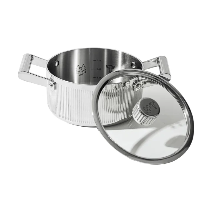 Glima pot - Stainless steel, glass lid, 2 l - Vargen & Thor