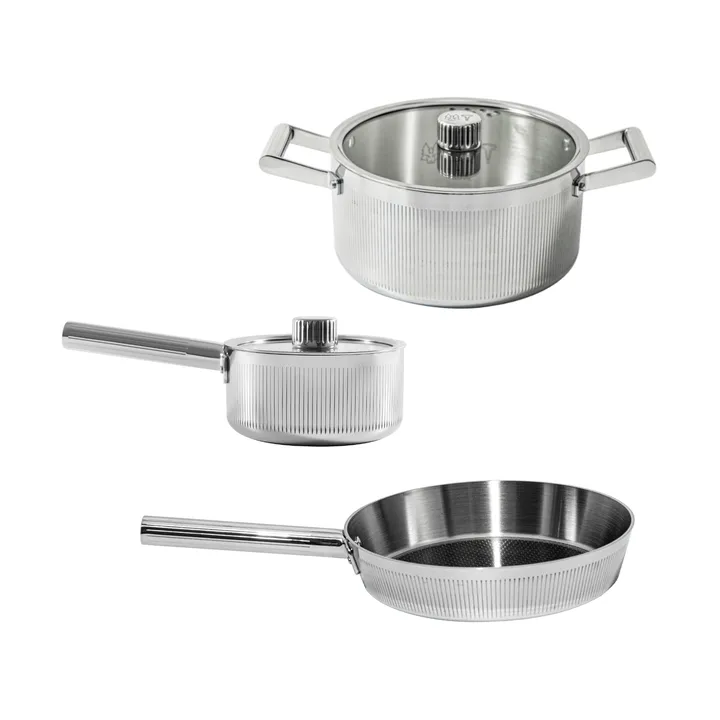Glima Pro base cookware set - Silver, 5 pieces - Vargen & Thor