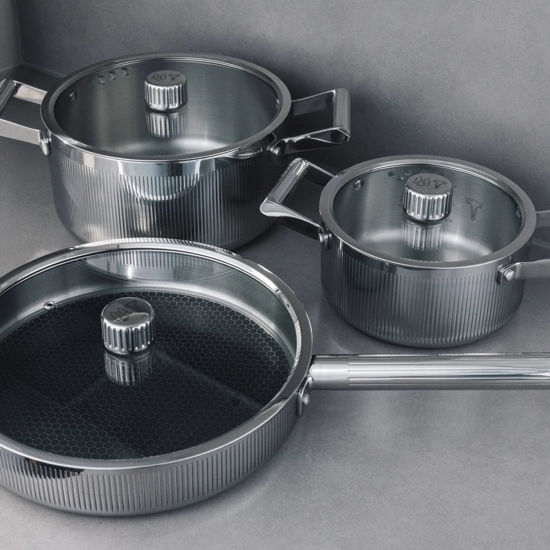 Glima Pro plus cookware set, Stainless steel, 6 pieces Vargen & Thor