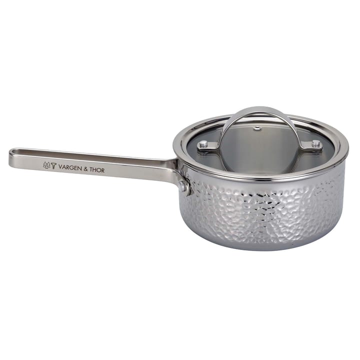 Kroma hammered chrome plated saucepan with lid - Teddy. 1.6 L - Vargen & Thor