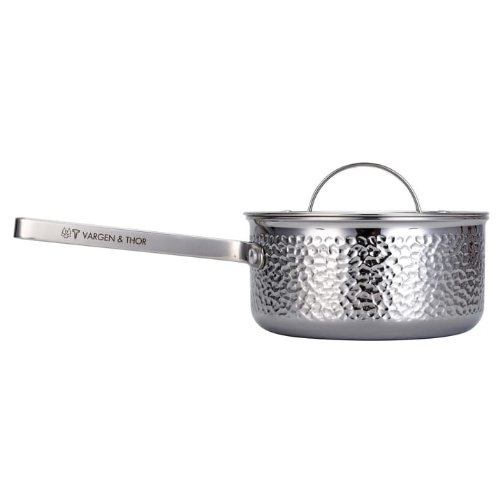 Kroma hammered chrome plated saucepan with lid - Teddy. 1.6 L - Vargen & Thor