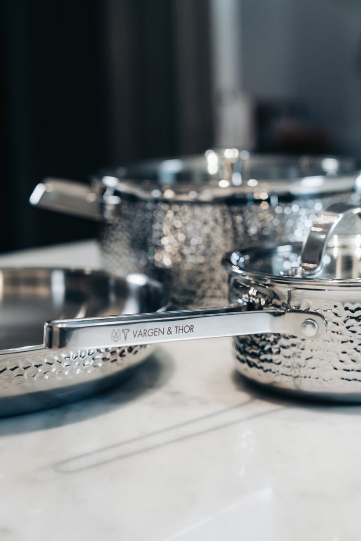 Kroma hammered chrome plated saucepan with lid, Teddy. 1.6 L Vargen & Thor