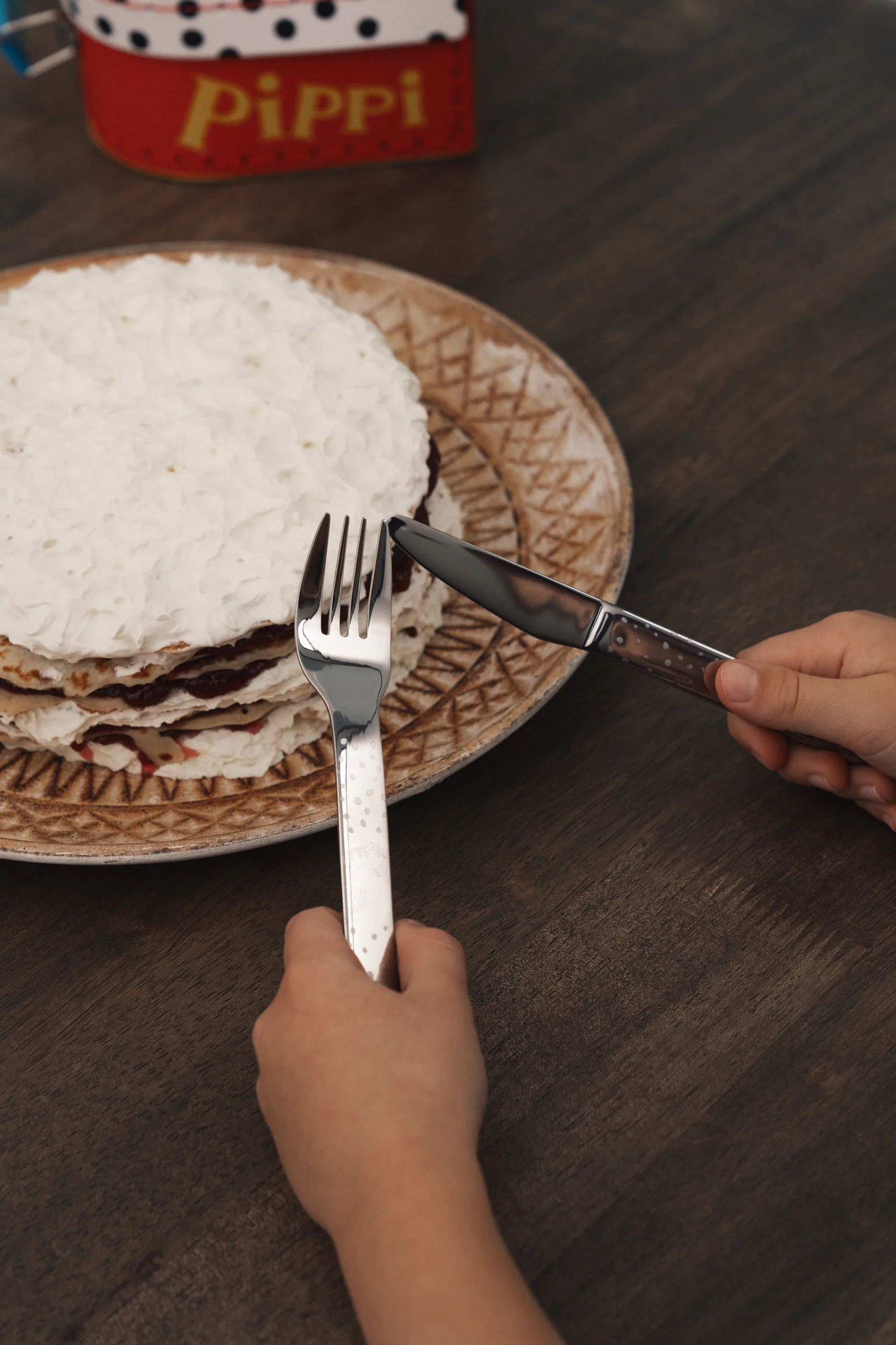 Lupo Pippi children's cutlery 9 pieces, Silver Vargen & Thor