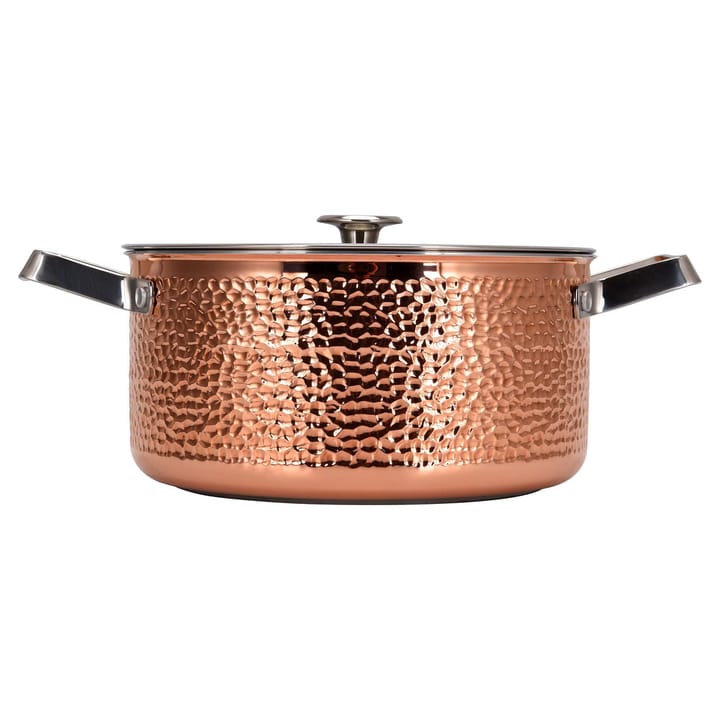 Mjölner hammered copper casserole dish with lid - Miranda. 4 L - Vargen & Thor