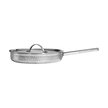 Modell M1 hammered sauce pan Ø28 cm - Chrome with lid - Vargen & Thor