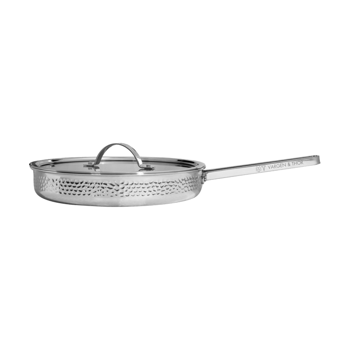 Modell M1 hammered sauce pan Ø28 cm - Chrome with lid - Vargen & Thor