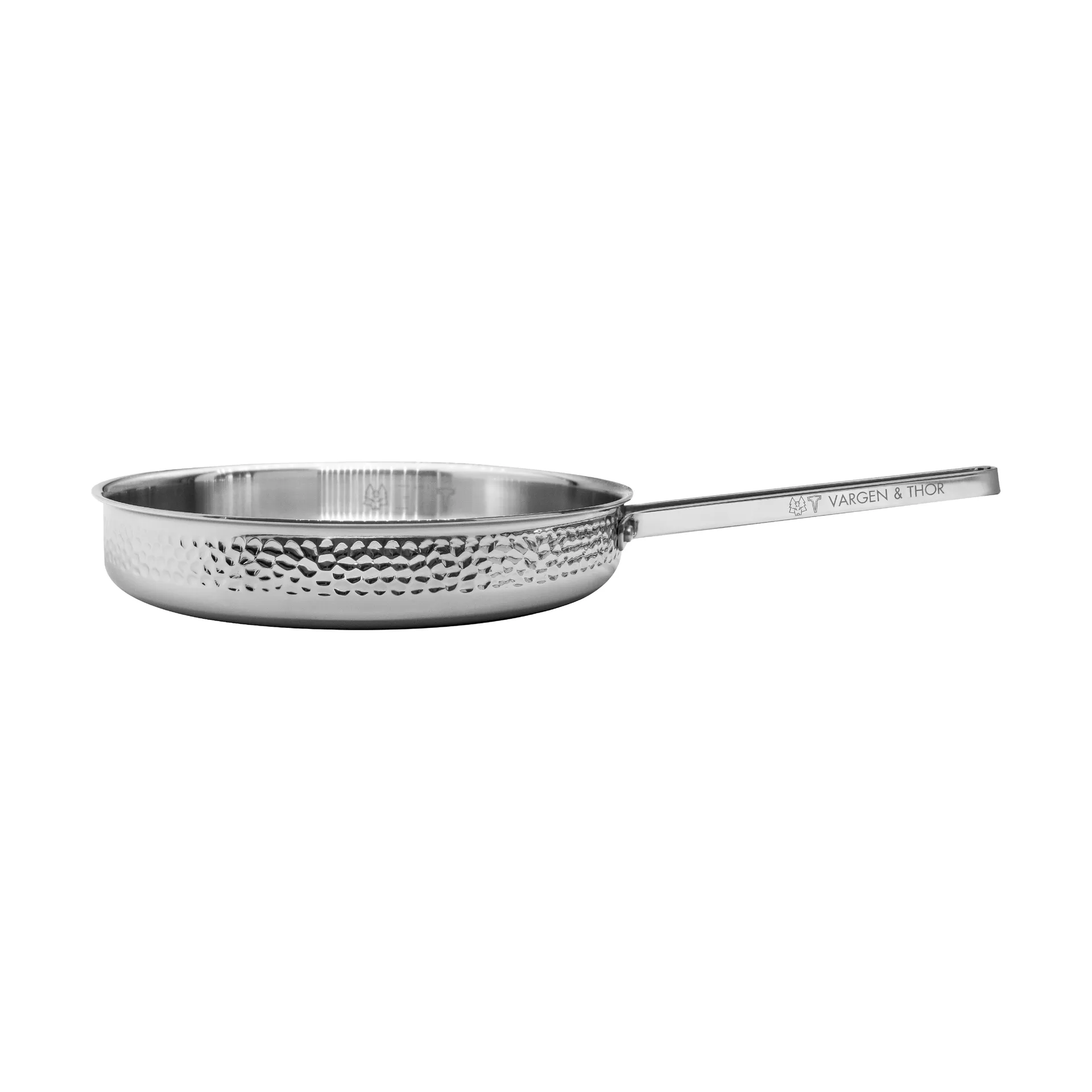 Modell M1 hammered sauce pan Ø28 cm, Chrome with lid Vargen & Thor