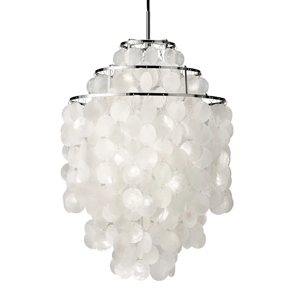 Fun 1 DM pendant lamp, Mother of pearl, chrome Verpan