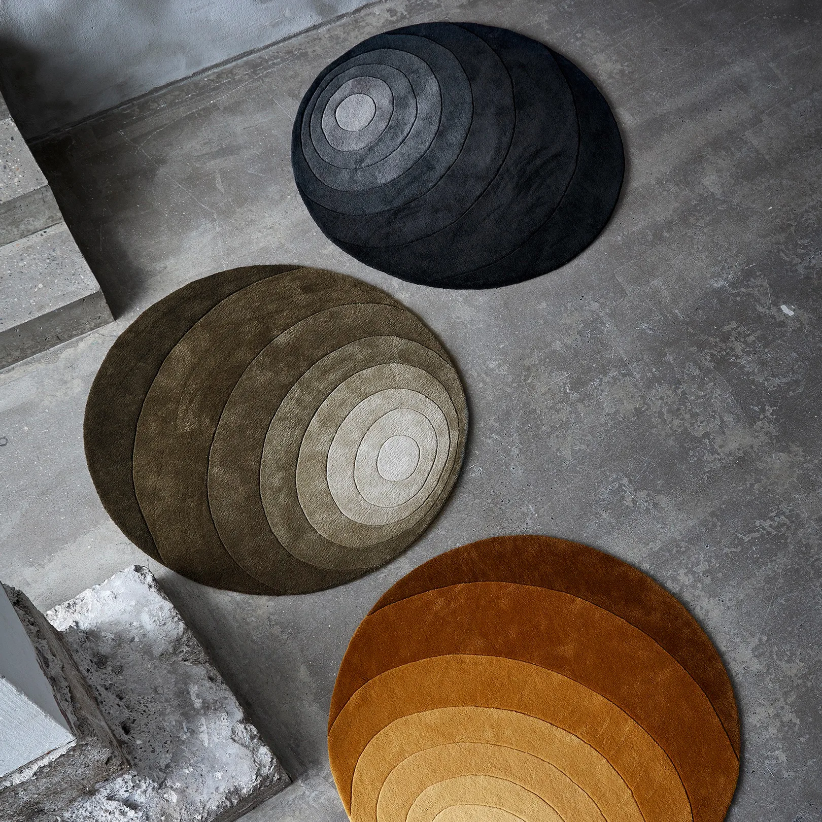 Luna rug Ø120 cm, Dark green Verpan