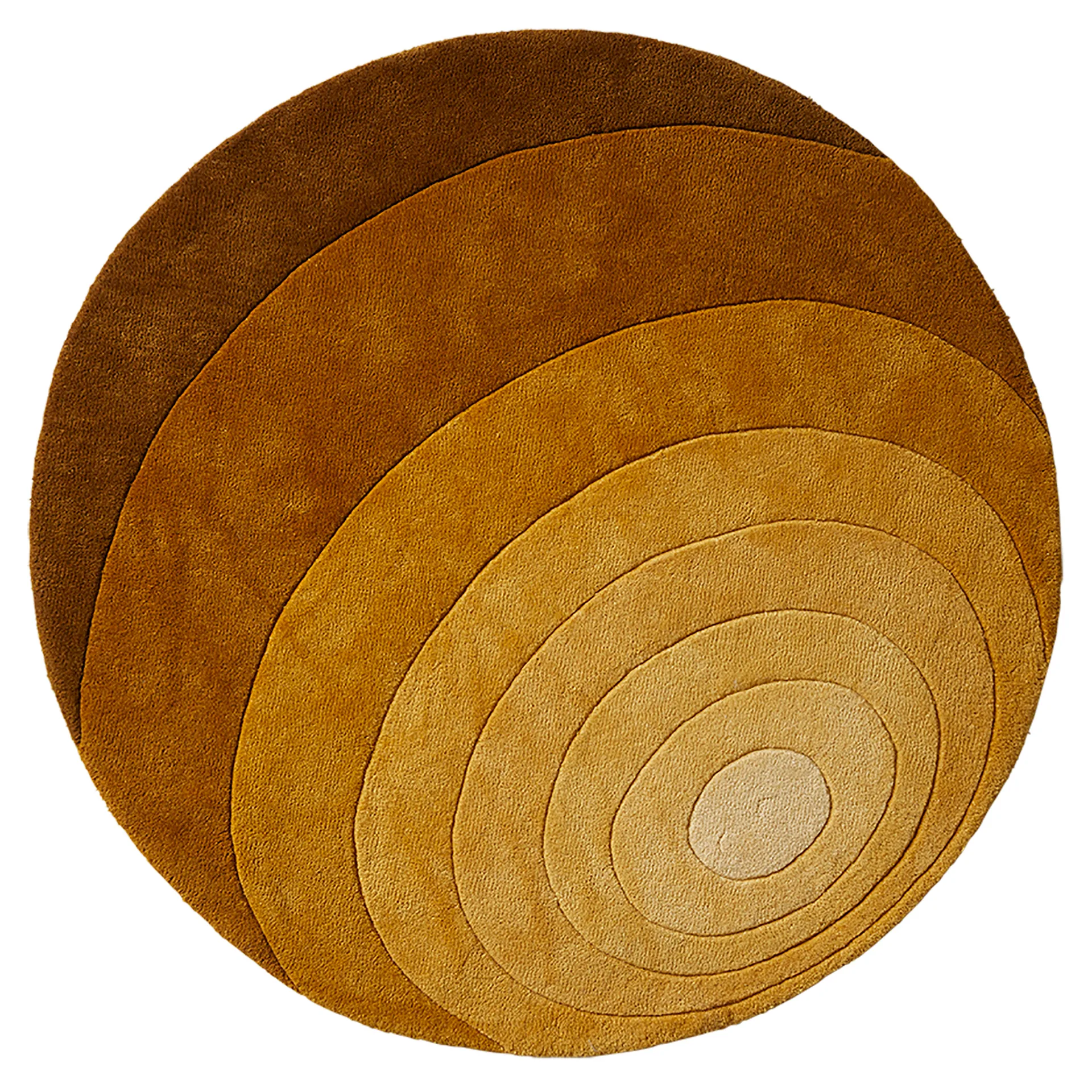Luna rug Ø120 cm, Dark yellow Verpan