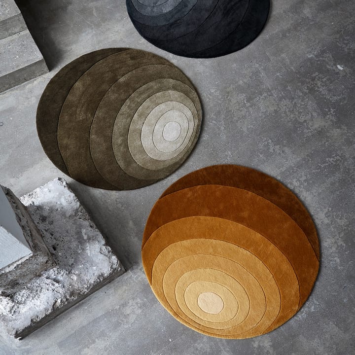 Luna rug Ø120 cm, Dark yellow Verpan