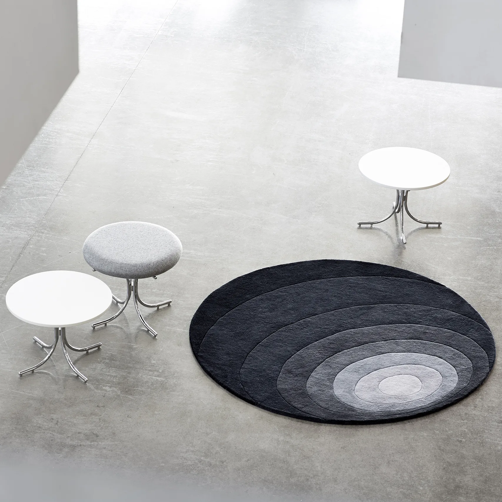 Luna rug Ø120 cm, Grey Verpan