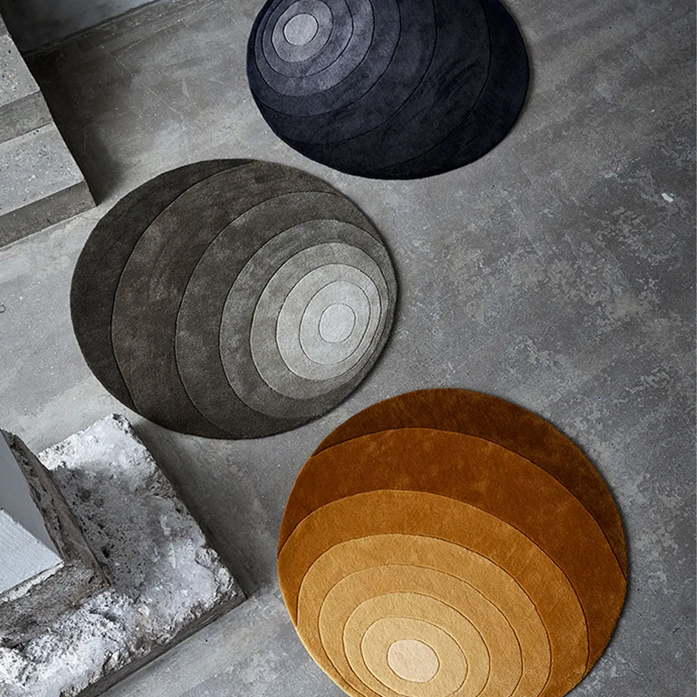 Luna Rug round, Dark sand, 120 cm Verpan
