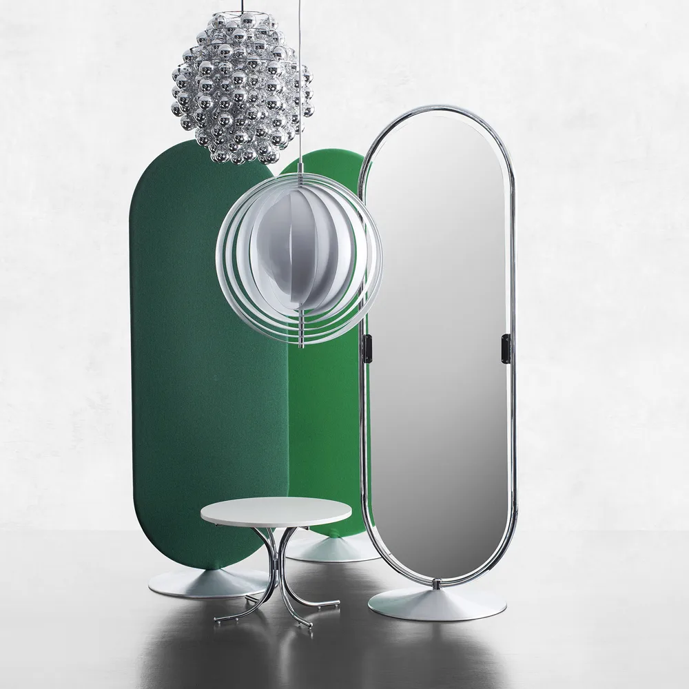 Panton System 123 floor mirror, Chrome Verpan