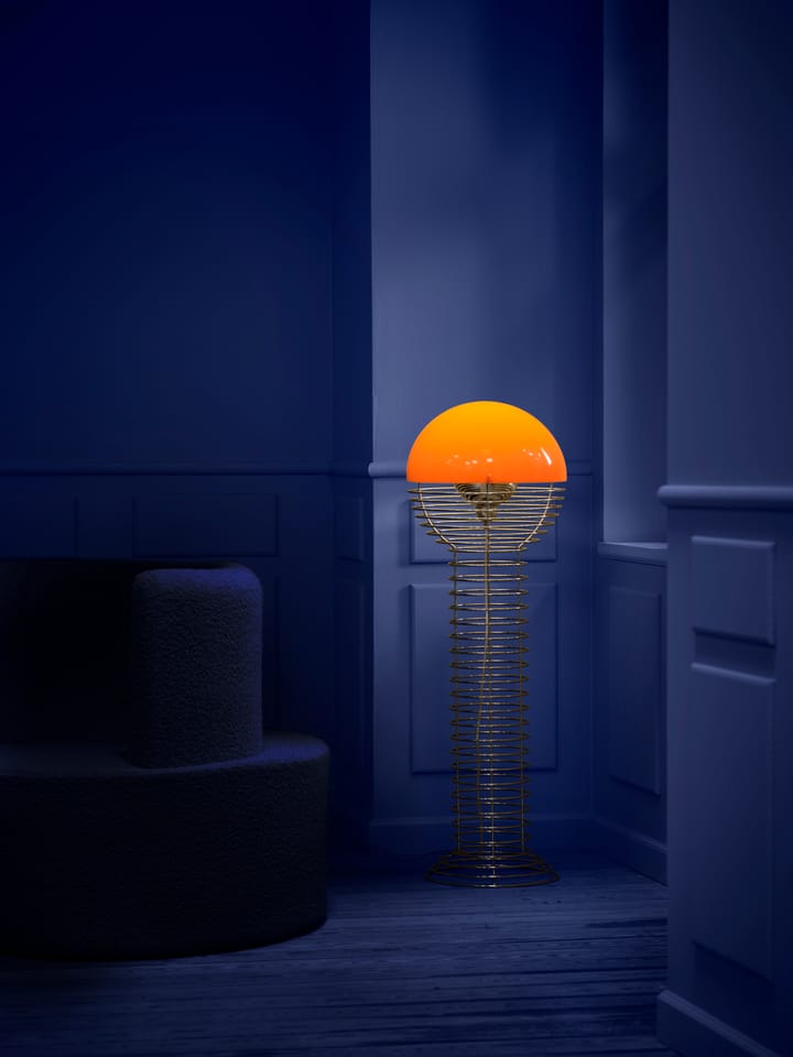 Wire floor lamp - Chrome-orange - Verpan