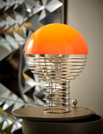 Wire table lamp Ø30 cm - Chrome-orange - Verpan