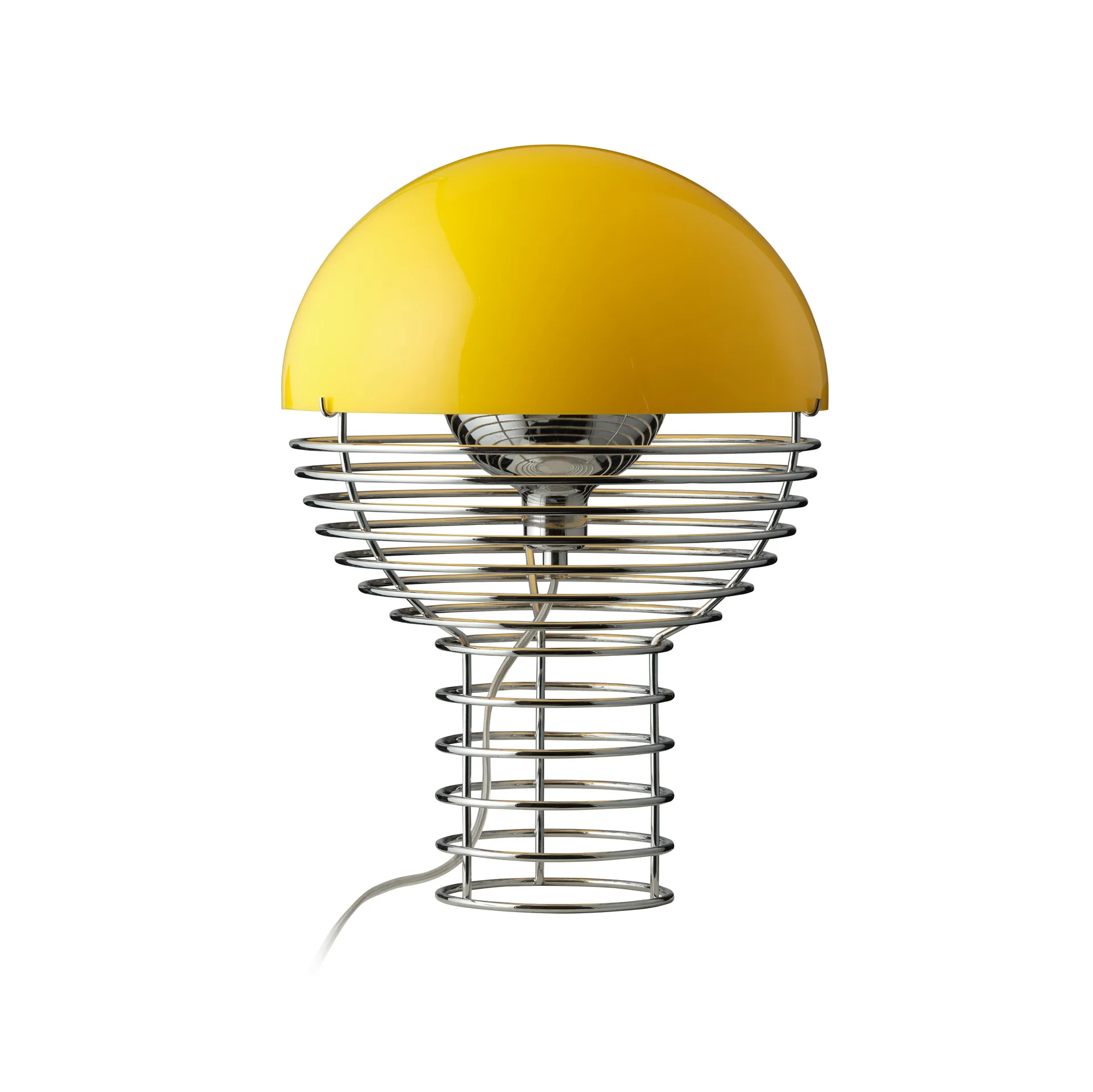 Wire table lamp Ø30 cm, Chrome-yellow Verpan