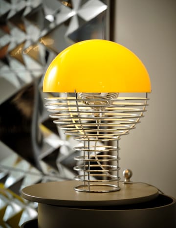 Wire table lamp Ø30 cm - Chrome-yellow - Verpan