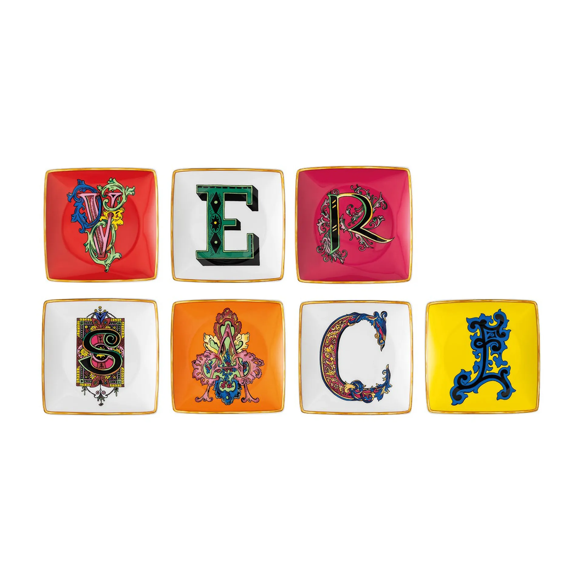 Versace Holiday Alphabet saucer 12 cm 7-pack, Versace Versace