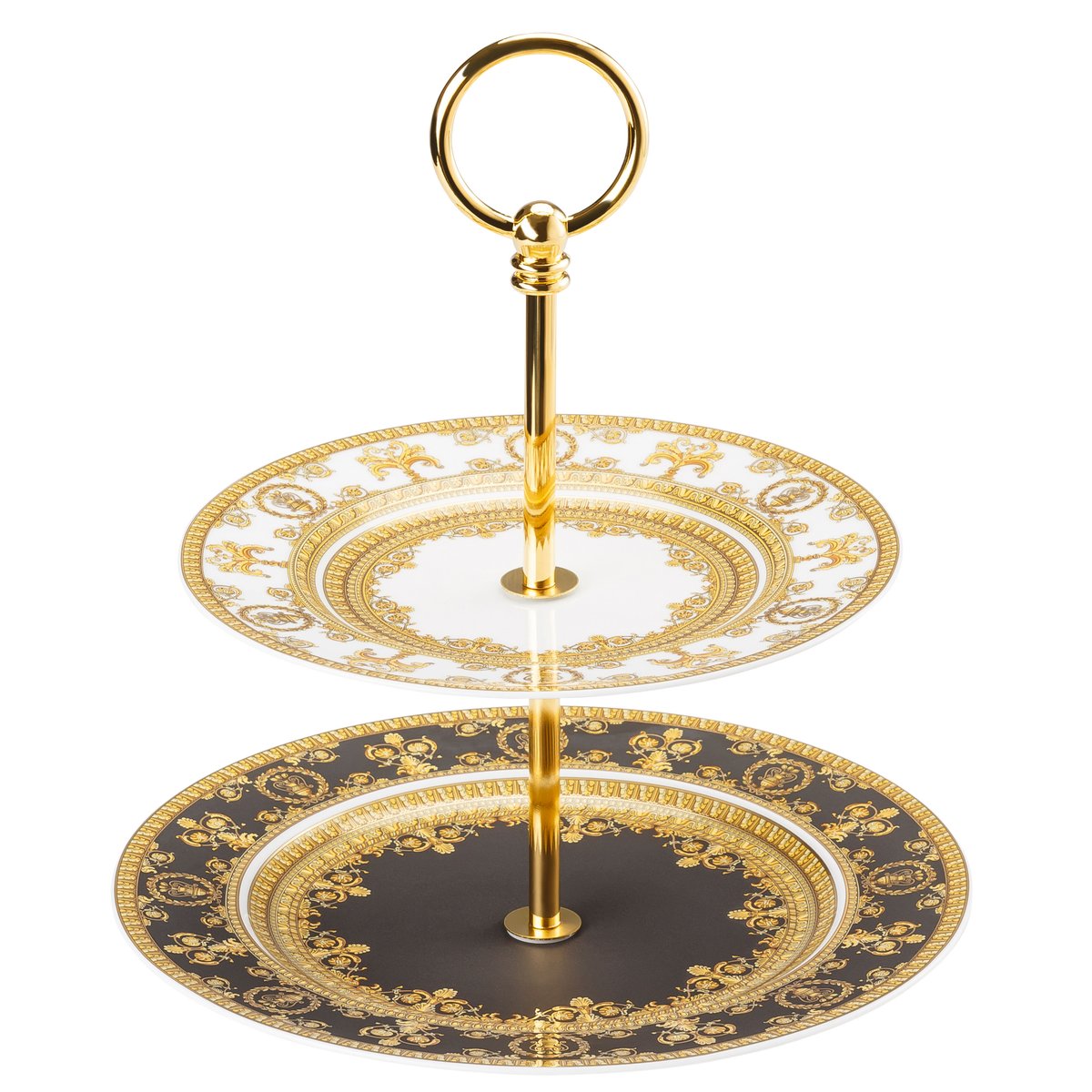 Versace I love Baroque cake stand 2 tier | Scandinavian Design | Serving platters & dishes | Gold-coloured