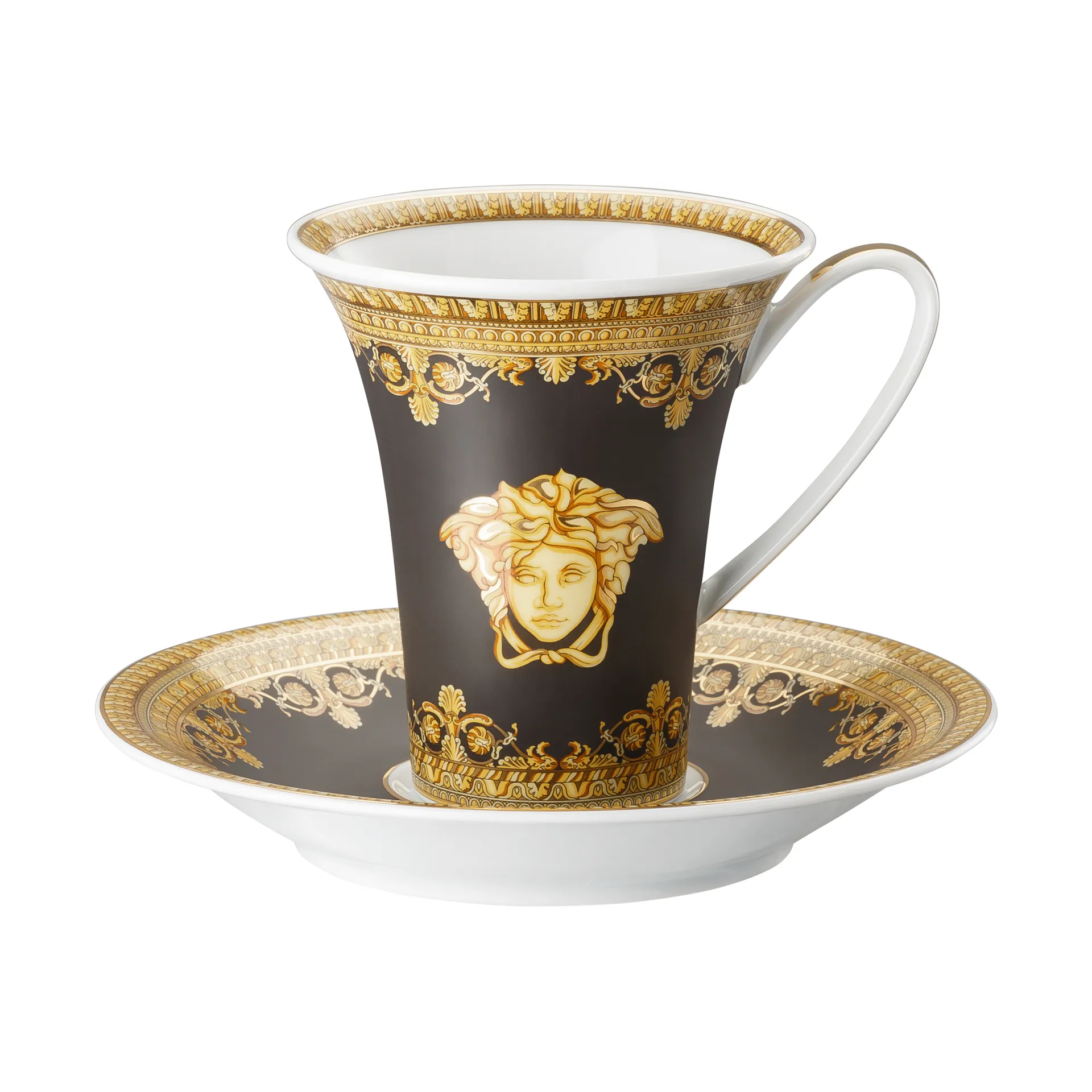 Versace I love Baroque cup with saucer, Nero Versace