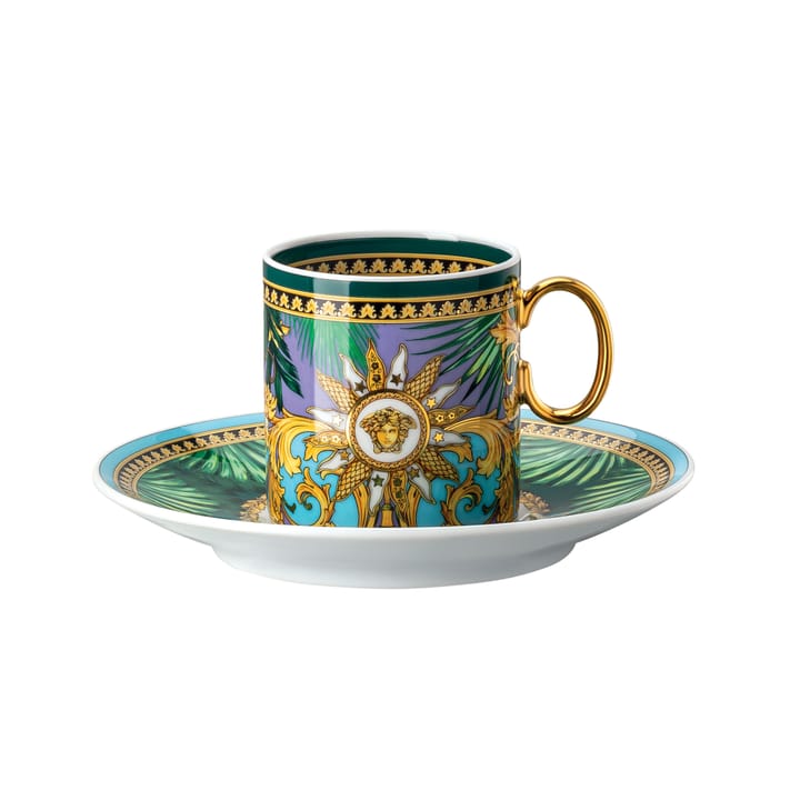 Versace Jungle Animalier espresso cup with saucer - multi - Versace