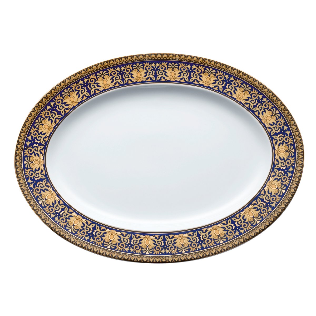 Versace Versace Medusa Blue serving plate 34 cm | Scandinavian Design | Serving platters & dishes | Blue