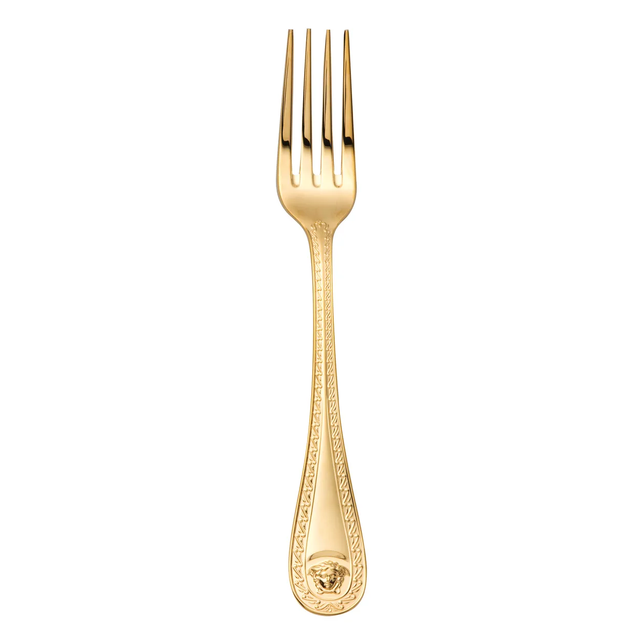 Versace Medusa fork gold plated 20.5 cm | Scandinavian Design | Table cutlery | Gold-coloured