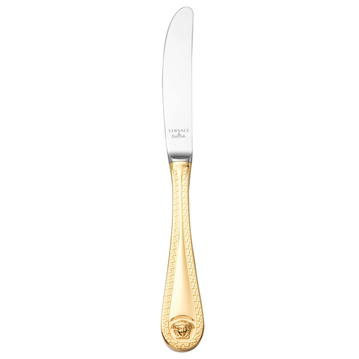 Versace Medusa knife gold plated 22.5 cm | Scandinavian Design | Table cutlery | Gold-coloured