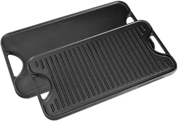 Cast iron reversible griddle 25x47 cm - Black - Victoria
