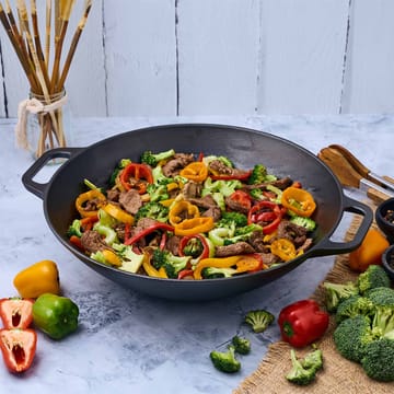Cast iron wok pan 36 cm - Black - Victoria