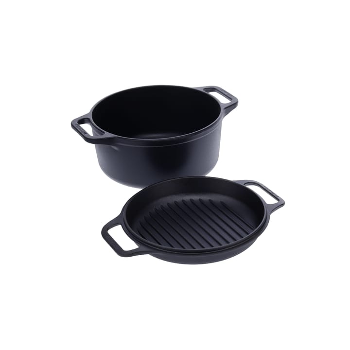 Combo Cooker cast iron pot-frying pan set 2 pieces - Black - Victoria