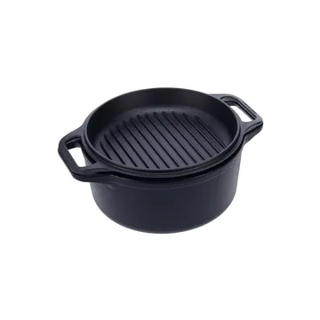 Combo Cooker cast iron pot-frying pan set 2 pieces - Black - Victoria