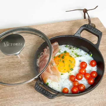 Mini round casserole with glass lid enamelled cast iron - Ø14 cm - Victoria