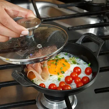 Mini round casserole with glass lid enamelled cast iron - Ø14 cm - Victoria