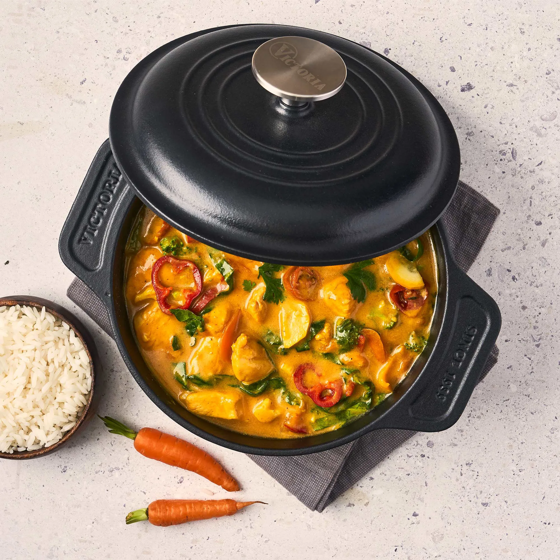 Victoria cast iron casserole, enamelled, 1.9 l Victoria