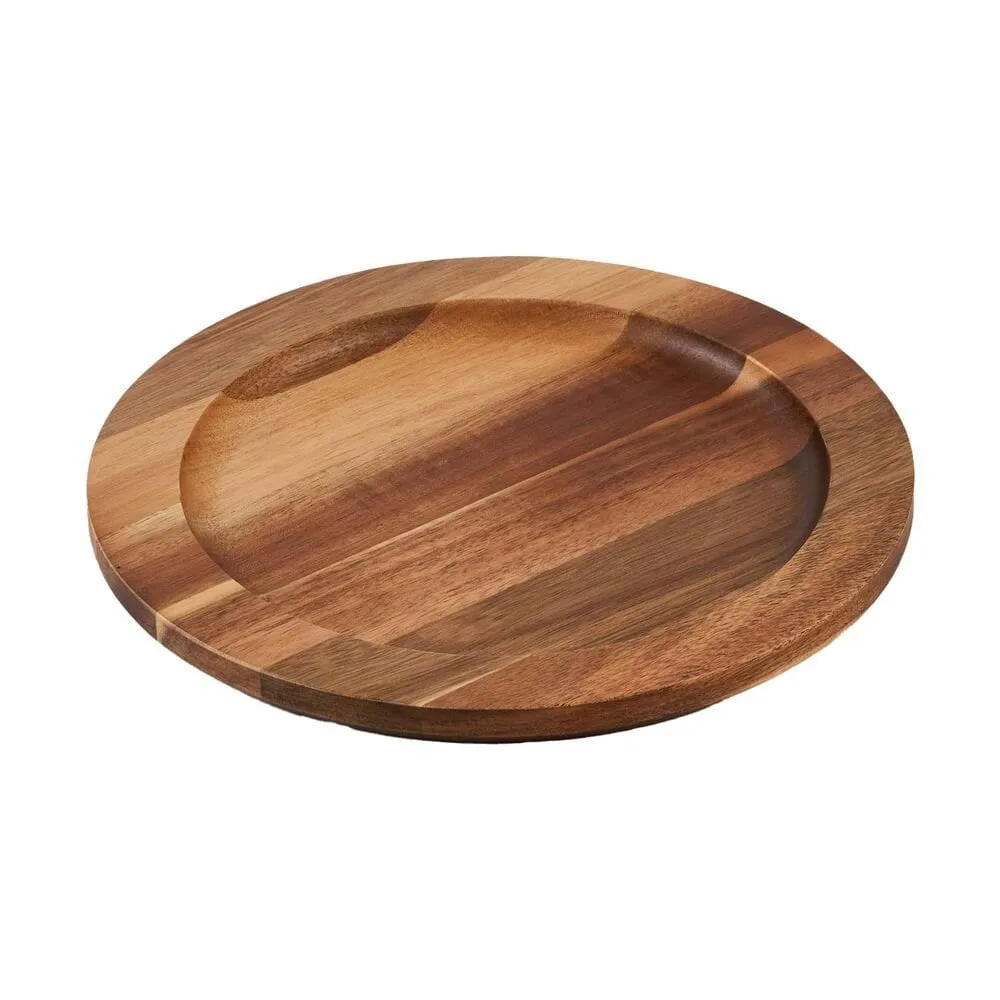 Victoria round wooden trivet acacia, 21.5x16.6 cm Victoria