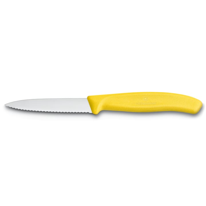 Swiss Classic vegetable-/paring knife serrated 8 cm - Yellow - Victorinox