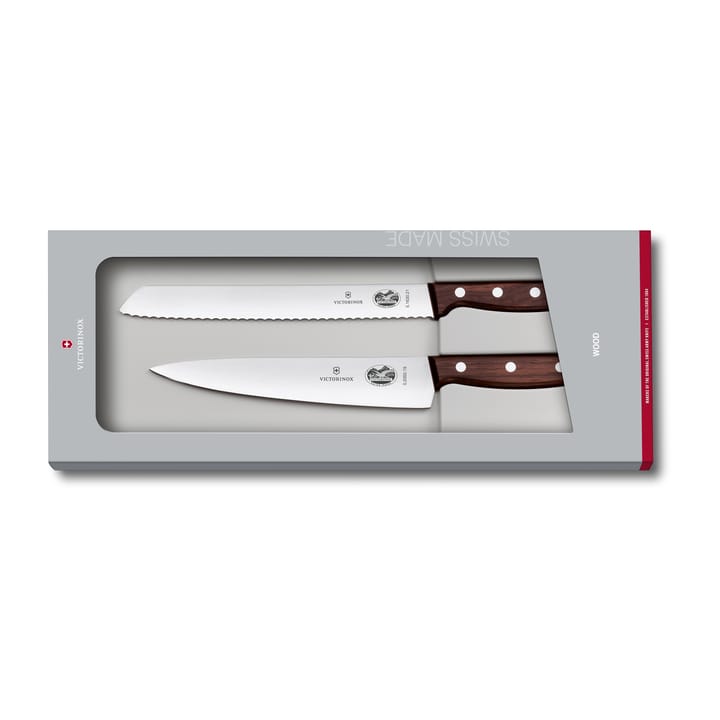 Wood knife set bread knife & knife - Stainless steel-maple - Victorinox