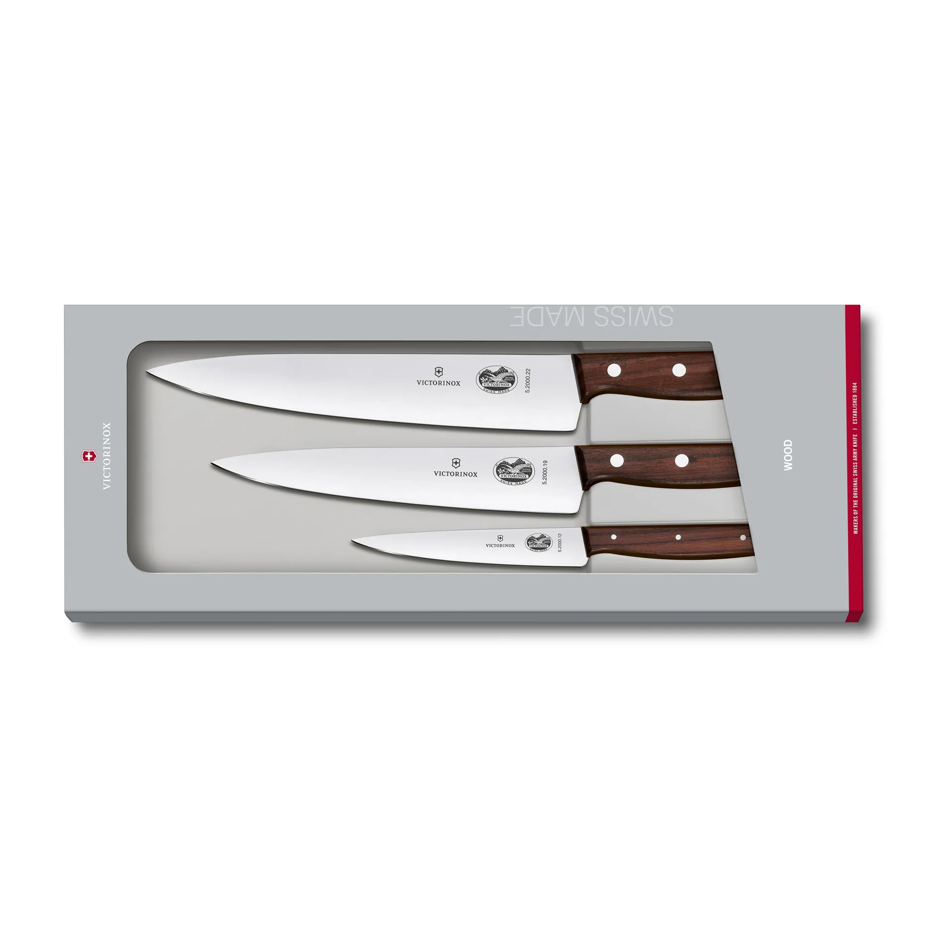 Wood Knive set 3 pieces, Stainless steel-maple Victorinox