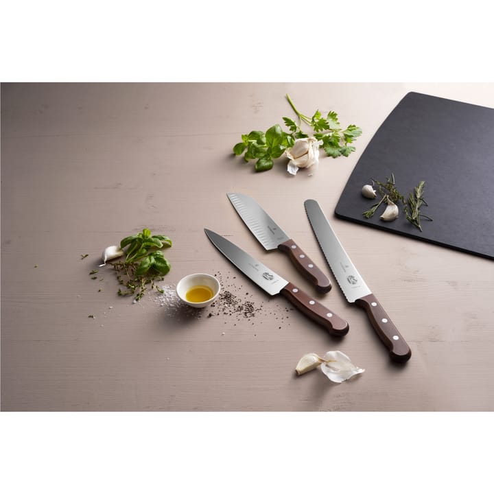 Wood santoku knife 17 cm - Stainless steel-maple - Victorinox